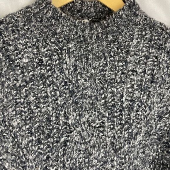 Topshop Black Multi Braided Cable Mock Neck Sweater Small - Picture 6 of 9